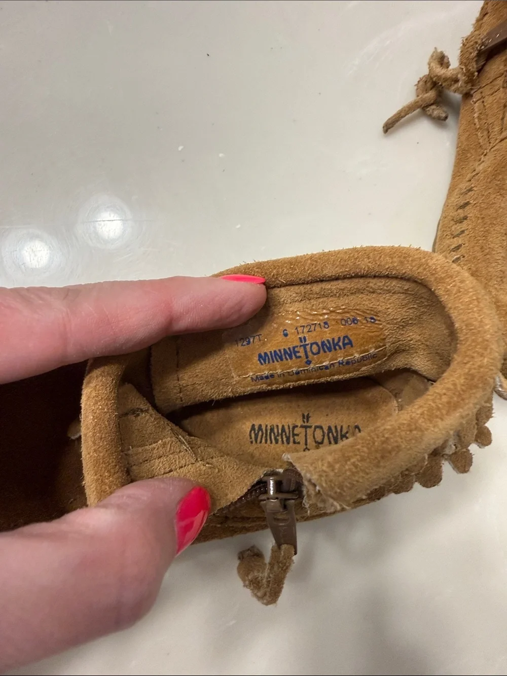 Minnetonka Kids Brown Suede Fringe Moccasins